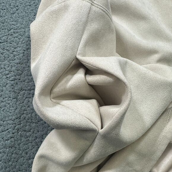 THML Dress Womens Sz.Small Beige Faux Suede V-neck w/Exposed Zipper - Picture 6 of 14